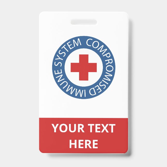 Cross Red Blue Compromised Immune System Badge (Front)