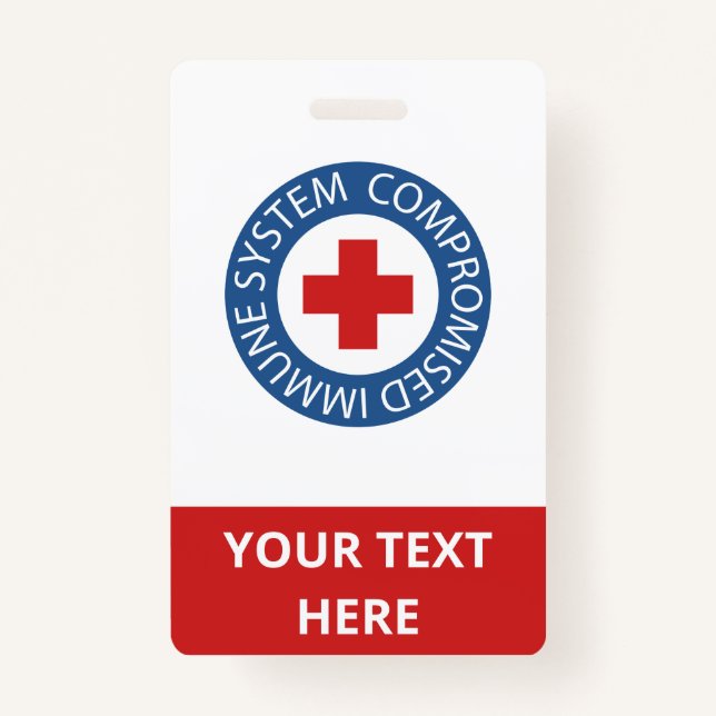 Cross Red Blue Compromised Immune System Badge (Front)