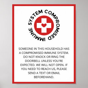 Cross Red Heart Compromised Immune System Poster