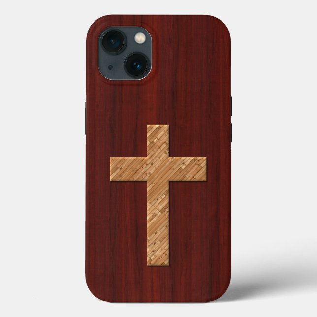 Cross: Redwood with Ebossed White Pine Case-Mate iPhone Case (Back)