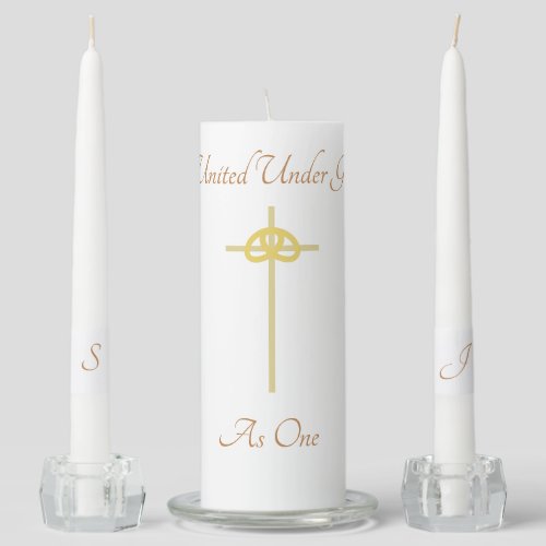 Cross  Rings  Unity Candle Set