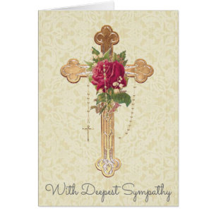 Cross Rose Holy Rosary Condolence Sympathy