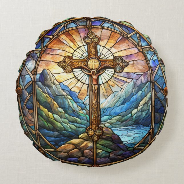 Cross Round Pillow (Front)