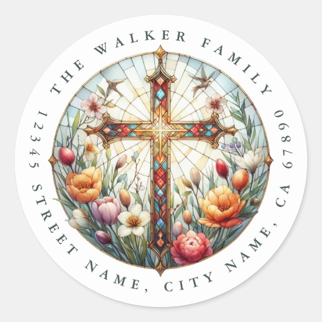 Cross Round Stickers (Front)