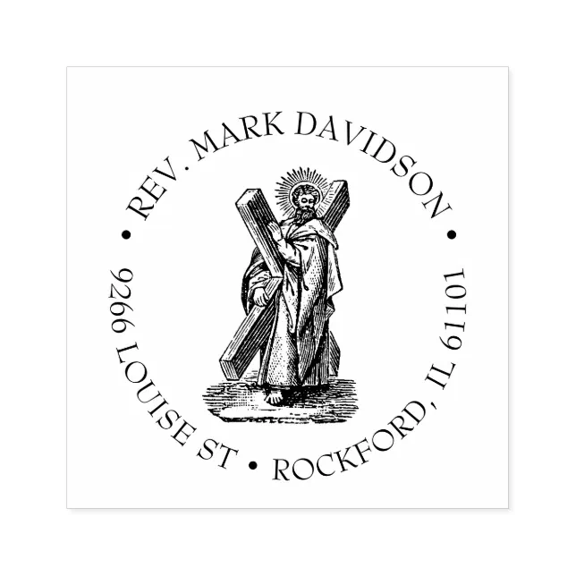 Cross Saint St Andrew the Apostle Catholic Rubber Stamp Zazzle