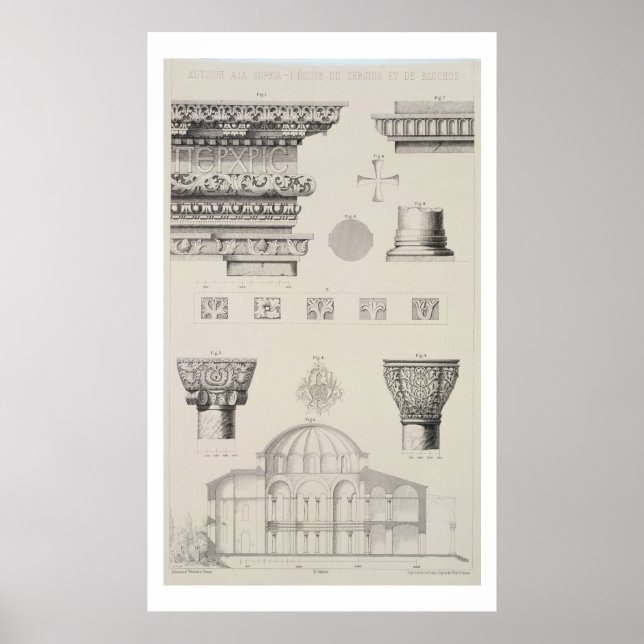 Cross section and architectural details of Kutciuk Poster (Front)