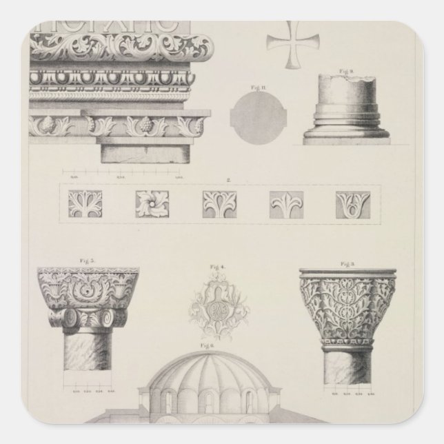 Cross section and architectural details of Kutciuk Square Sticker (Front)