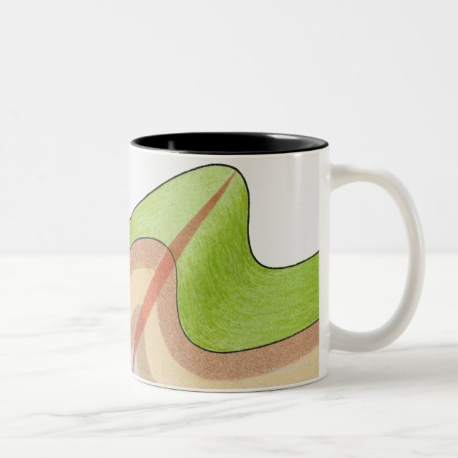 Cross-section illustration of a fold in the rock Two-Tone coffee mug (Right)