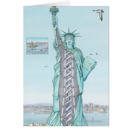Cross section illustration of Statue of Liberty (Front)