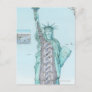 Cross section illustration of Statue of Liberty Postcard