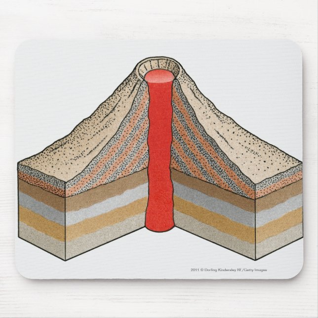 Cross-section of an ash-cinder volcano mouse pad (Front)
