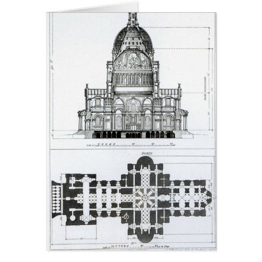 Cross section of St. Paul's Cathedral Cards (Front)