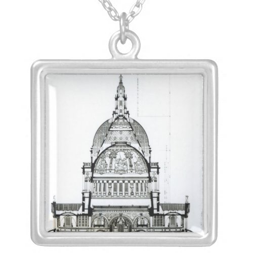 Cross section of St Pauls Cathedral Silver Plated Necklace