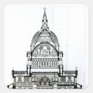 Cross section of St. Paul's Cathedral Square Sticker