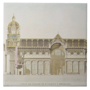 Cross Section of the Church of St. Jacques, Brusse Ceramic Tile