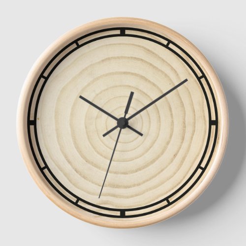 Cross Section Pine Tree Wood Rings Clock