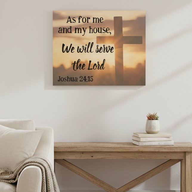 Cross Silhouette - Joshua 24:15 Wood Wall Art (Creator Uploaded)