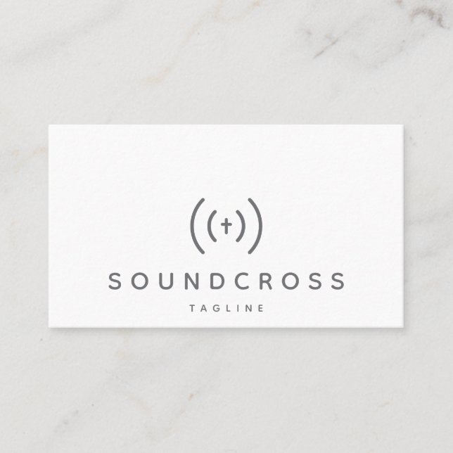 Cross & Sound logo business card template (Front)