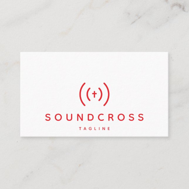 Cross & Sound logo business card template (Front)