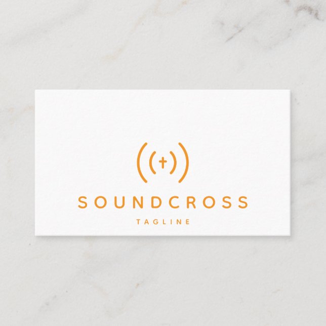 Cross & Sound logo business card template (Front)