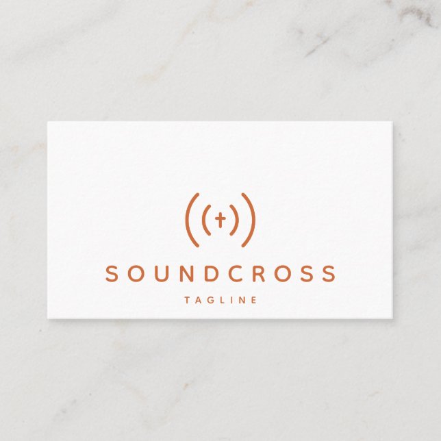 Cross & Sound logo business card template (Front)
