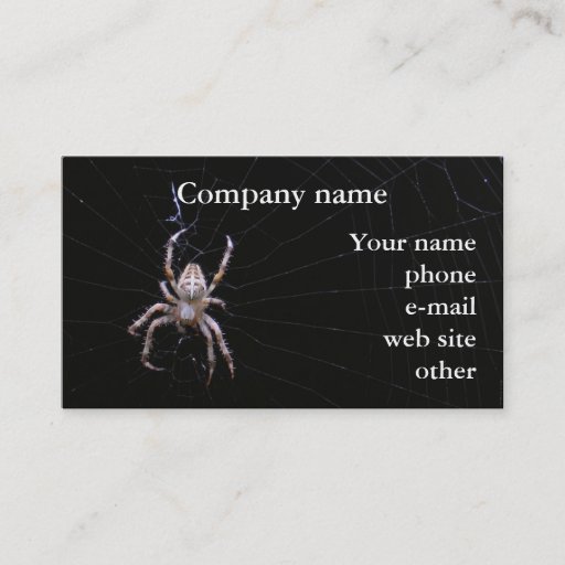 Customizable Cross Spider ~ biz card Business Card Template