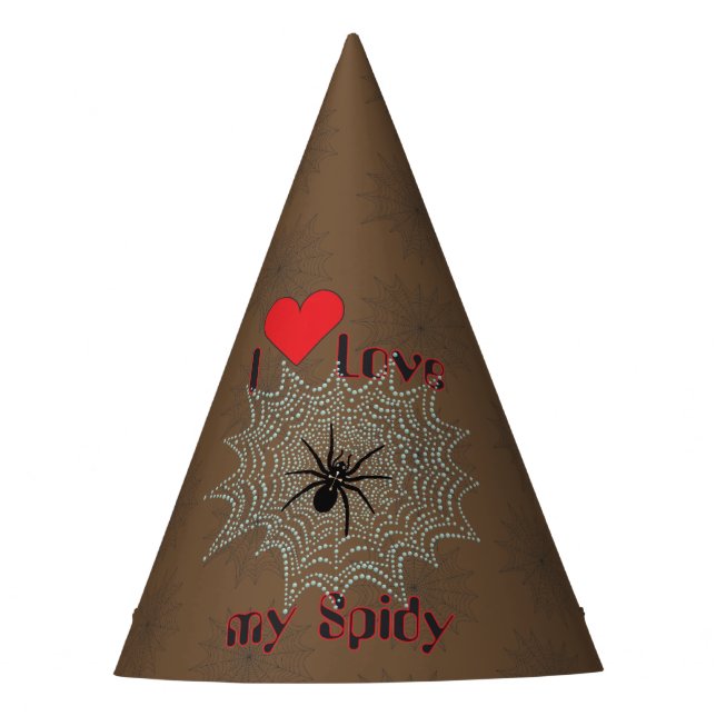 Cross spider in web Party hat (Front)