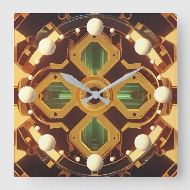 cross square wall clock (Front)