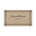 Cross stich frame seamstress kraft business card