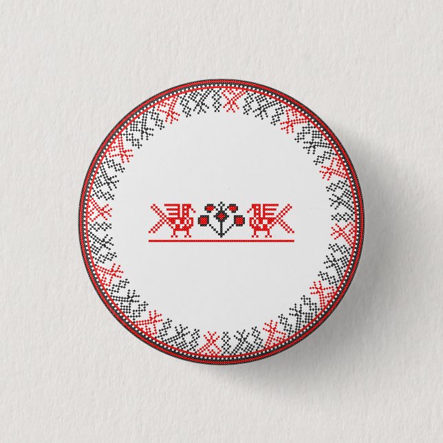 Cross-stitch birds button (Front)