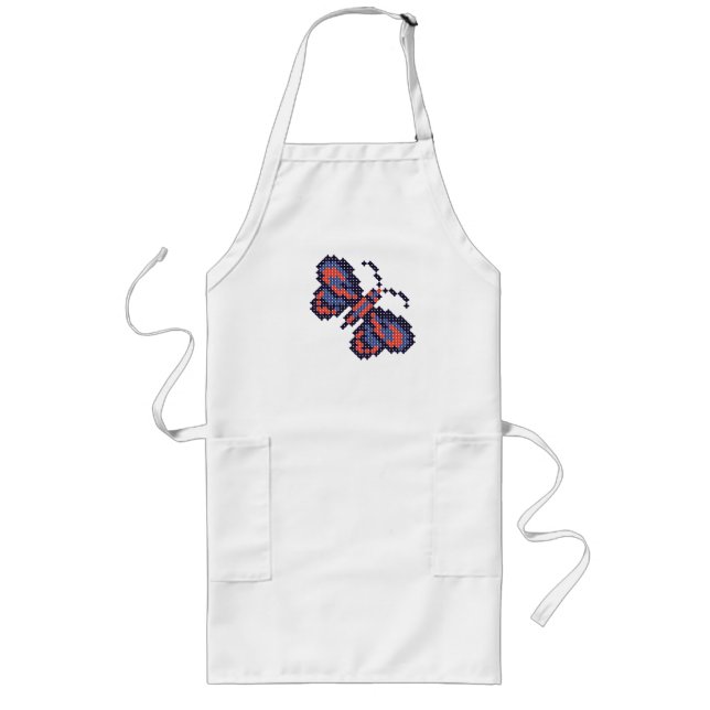 CROSS-STITCH butterfly Long Apron (Front)