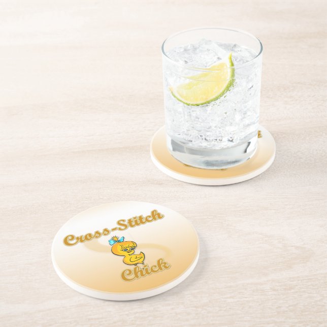 Cross-Stitch Chick Coaster (Side)