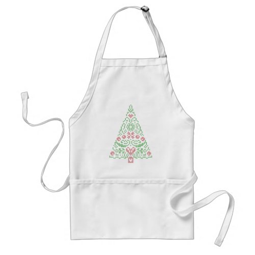 Cross Stitch Christmas Tree Apron