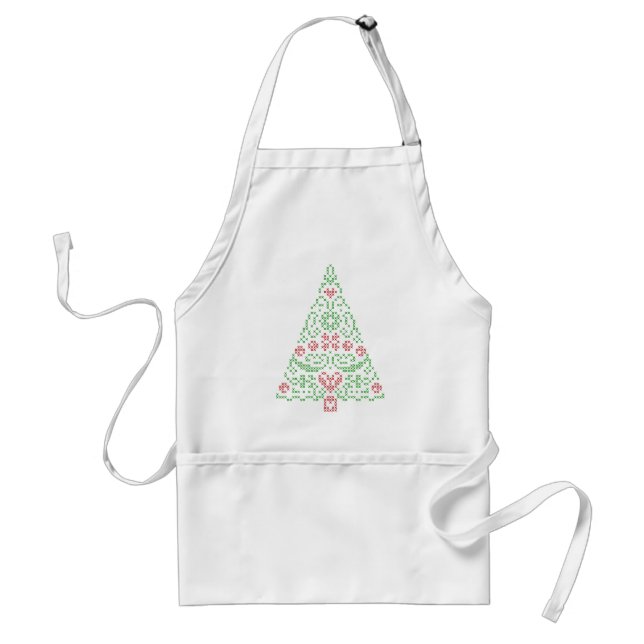 Cross Stitch Christmas Tree Apron (Front)