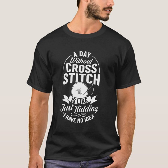 Cross Stitch Counted Pattern Beginner Alphabet Nee T-Shirt (Front)