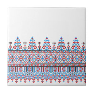 Cross-stitch design ceramic tile