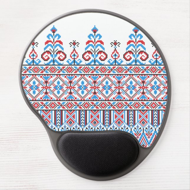 Cross-stitch design gel mouse pad (Front)