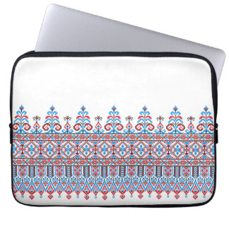Cross-stitch design laptop sleeve
