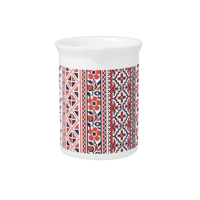Cross-stitch design Patterns Beverage Pitcher (Front)