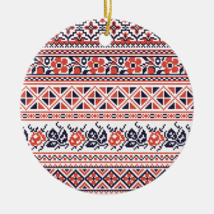 Cross-stitch design Patterns Ceramic Ornament