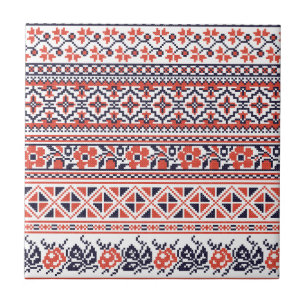 Cross-stitch design Patterns Ceramic Tile