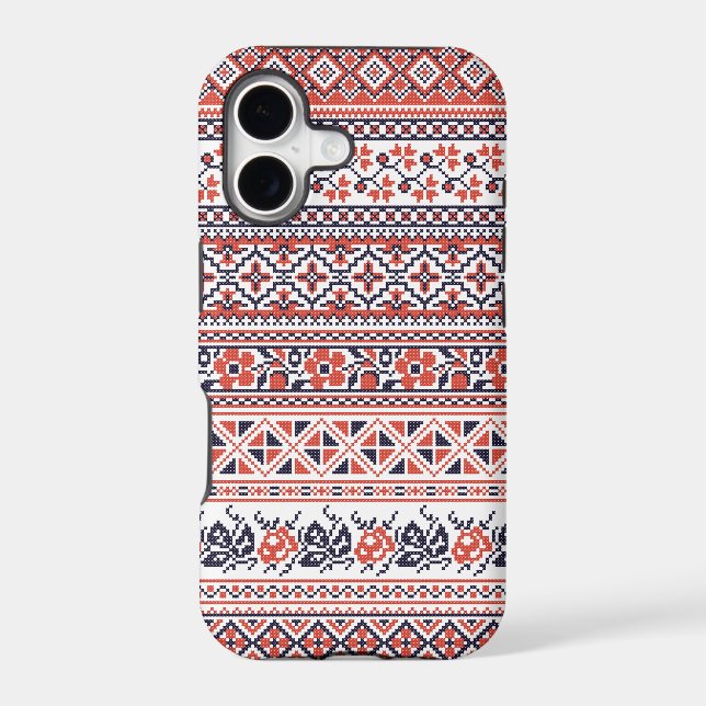 Cross-stitch design Patterns Iphone Case (Back)