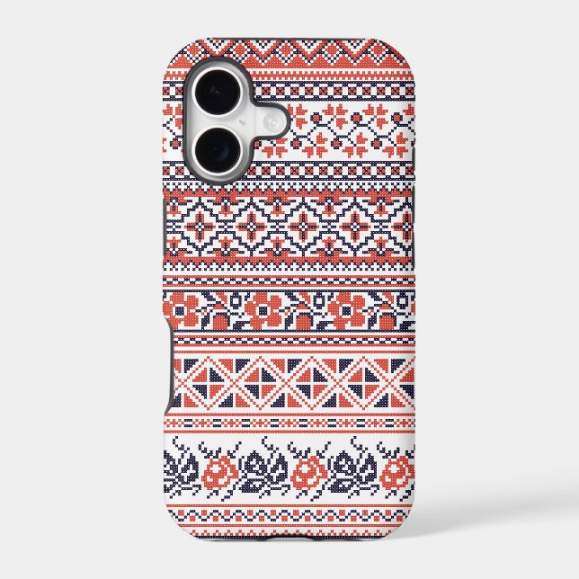 Cross-stitch design Patterns Iphone Case (Back)