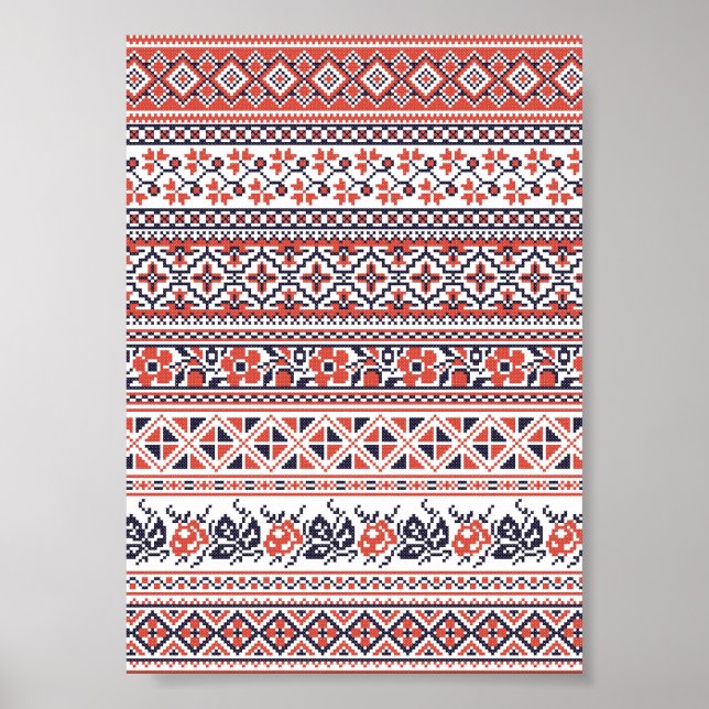 Cross-stitch design Patterns Poster (Front)