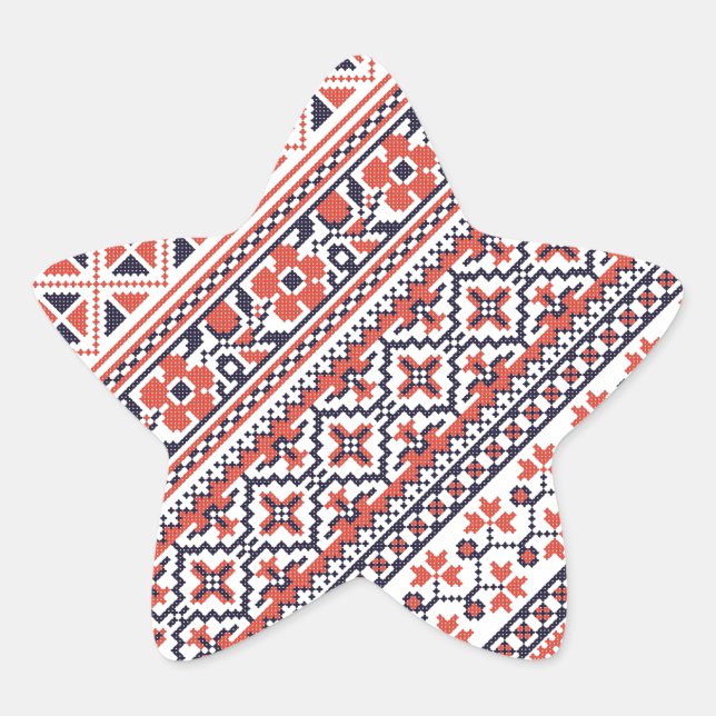 Cross-stitch design Patterns Star Sticker (Front)