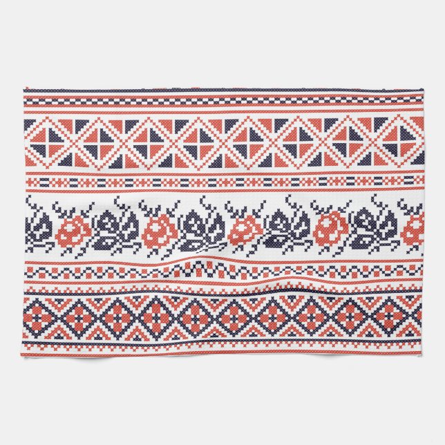 Cross-stitch design Patterns Towel (Horizontal)
