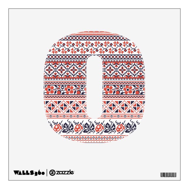 Cross-stitch design Patterns Wall Sticker (Front)