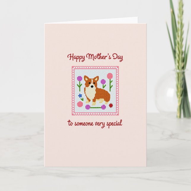 Cross Stitch Dog Card (Front)