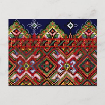 Cross Stitch Embroidery Postcard by ian_parenteau at Zazzle