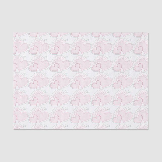 Cross-stitch Hearts Sweetheart Tissue Paper (Front)